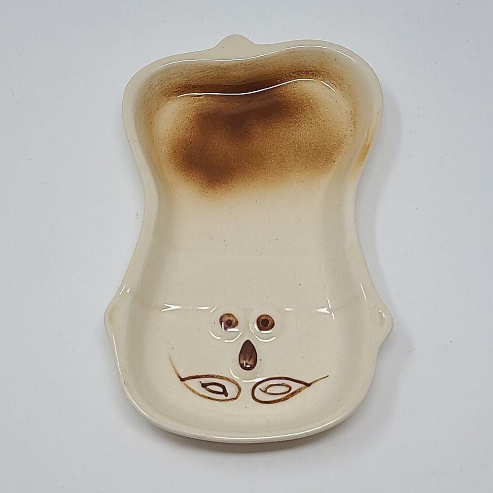 Vintage Nevco Taiwan Chef Spoon Rest Mid Century Modern Late 70's Tan Brown